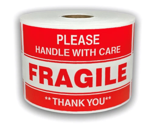 3x5 Please Fragile Thank You Labels Shipping Adhesive Stickers (1) RL of 300