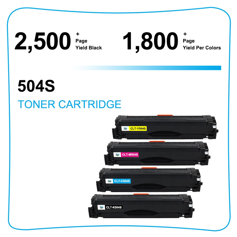 Paquete de 4 tóner para Samsung CLT-K504S 504S SL-C1860FW SL-C1810W CLX4195FW C1810 Foto 2 de 4