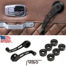 2Pcs Black Aluminum Manual Car SUV Window Door Winder Glass Handles Cranks