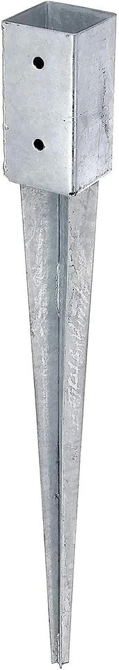 Staffa per fissaggio a terra di pali quadrati in legno porta pilastro a sfondare - Immagine 4 di 4