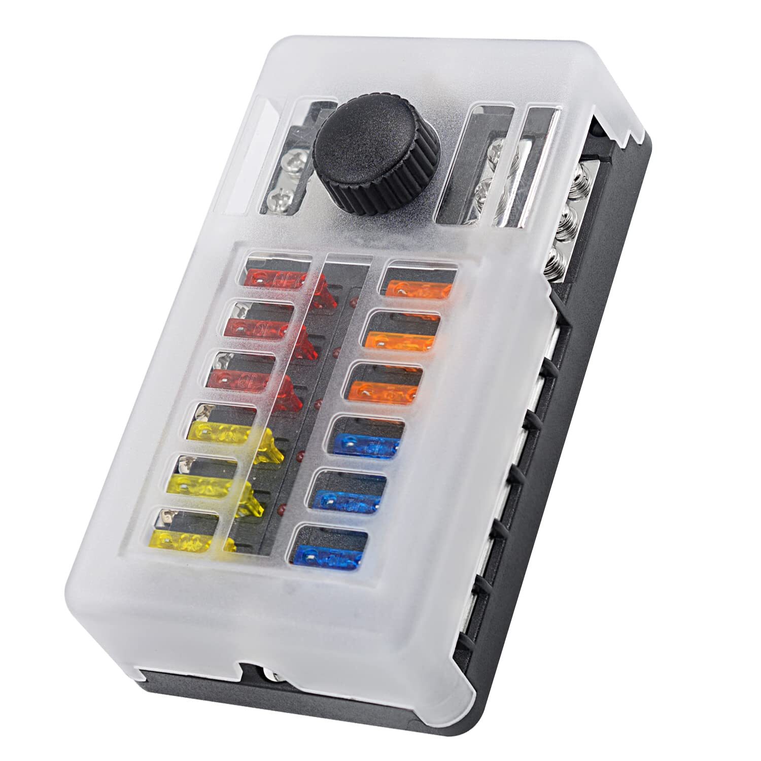 12-Way 100A Waterproof Fuse Block for Boats Cars RVs Trucks Golf Carts