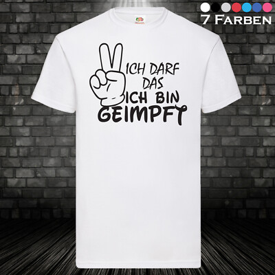 Corona Impfung Geimpft Darf Das Shirt T-Shirt Fun Geschenk Kult S-5XL 7 Farben  
