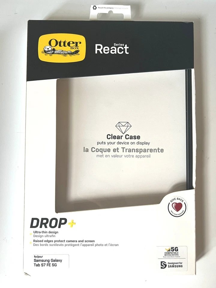 Otterbox React Ultra-Thin Case for the Samsung Galaxy Tab S7 FE 5G Clear / Black - Image 2 of 3