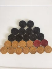 Synco Deluxe Wooden Carrom Men Coins Export Quality Set11 Black11 White &2Queens