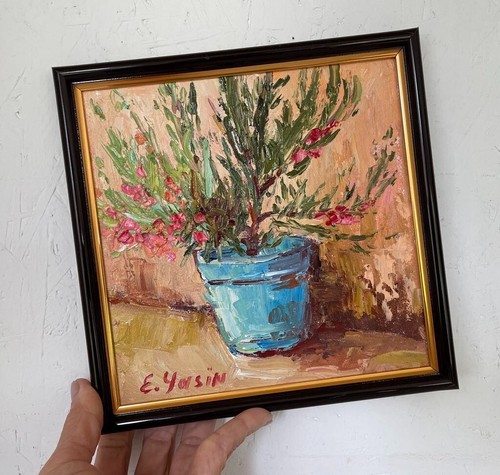 Rosemary tree oil painting Original art Mediterranean decor Framed Hand painted - Picture 5 of 9