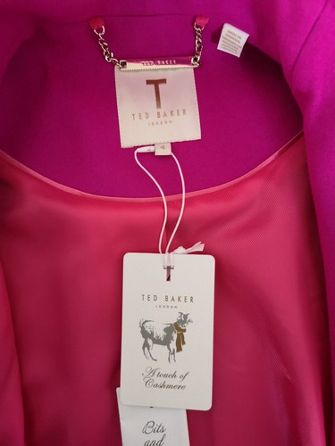 TED BAKER Rytaa laine cachemire entonnoir col haut ceinture manteau court 4 14 L 2024