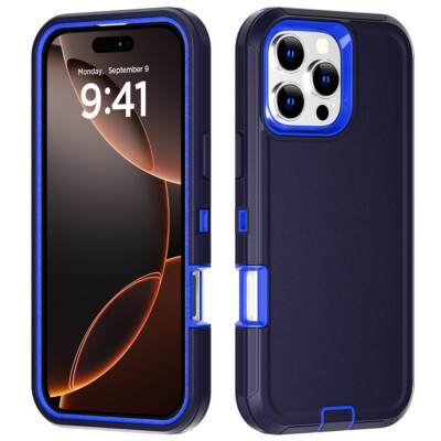 For iPhone 16 15 14 13 12 Pro Max Case Hybrid Heavy Duty Shockproof Rugged Cover