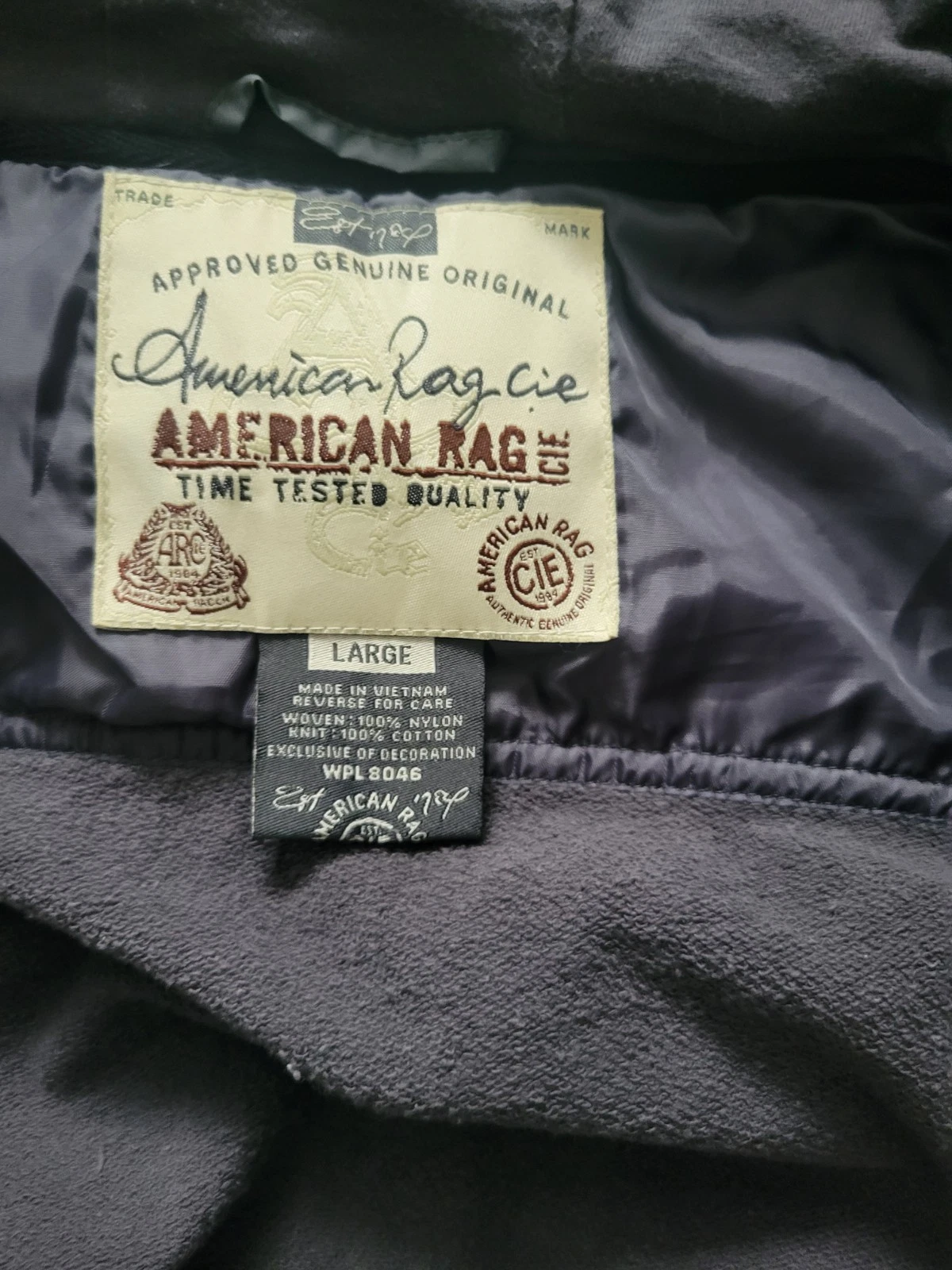 American Rag Cie Men’s Hooded Fleece Jacket w/ Pockets Button Gray L 44" image 3