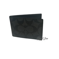 Coach small card holder Qb/Charcoal/Black Multi coated canvas
