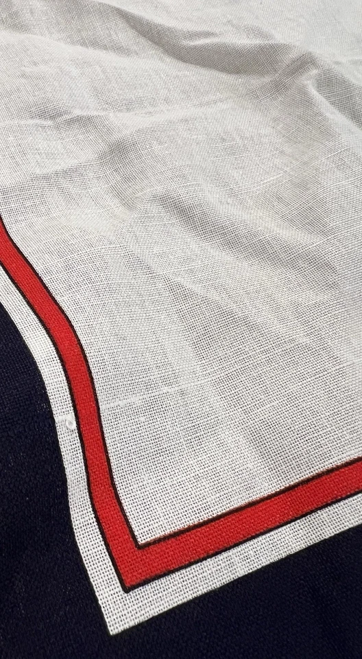 Vintage GUCCI Red White And Blue Napkin 14x14 Italy - Image 2 of 4