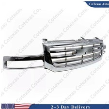 Grille Front Shell Insert Trim All Chrome Fits For 2003-2007 Gmc Sierra 1500