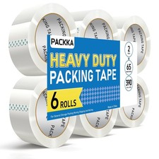 Clear Packing Tape, Heavy Duty Packaging Tape Refills 6 Rolls, 2 inch x 65 ...