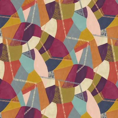 OHPOPSI Tapete - Grafik Collection - Abstract Geo in Grape & Olive GRA50103W
