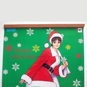 [1996] VERY RARE! Fatal Fury Mai Shiranui Christmas Santa Poster SNK SEGA Saturn