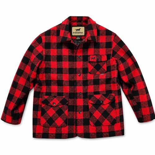 Red Wing, Irish Setter Red Wing Field Jacket Men's XL Red Black Buffalo Plaid Wool Blend