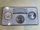 NGC MS PF 69 2006 American Silver Eagle One Dollar 20th Anniversary 3 Coin Set