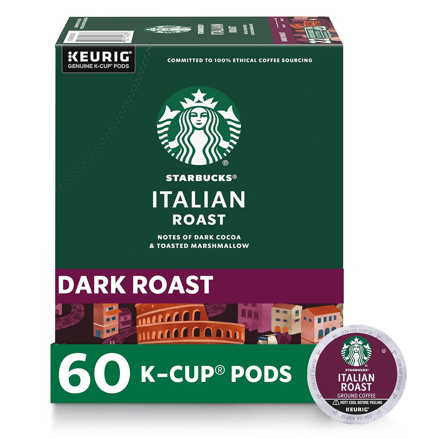 Starbucks K-Cup Coffee Pods, Dark Roast Coffee, Caff&egrave; Verona for Keurig Coffee M