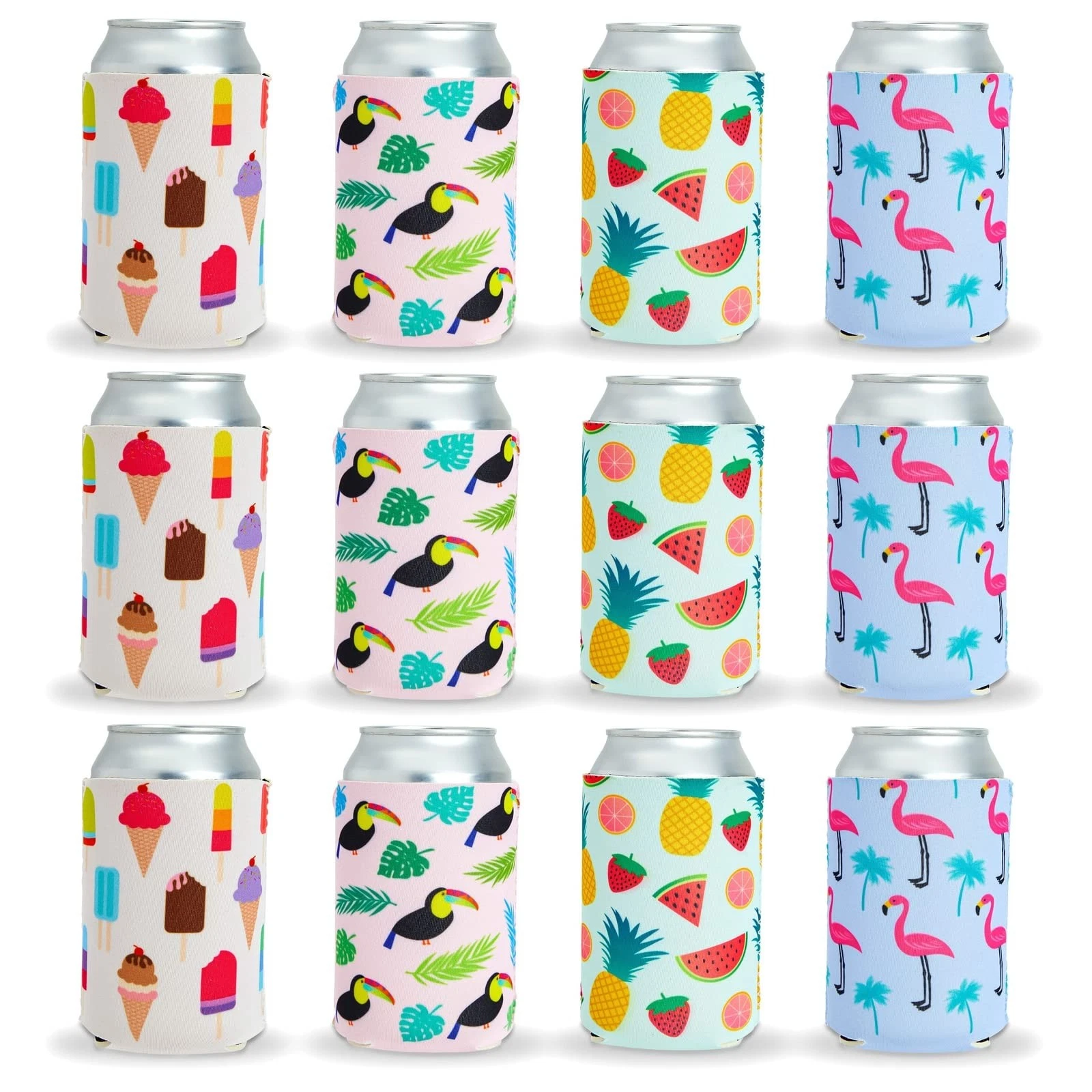 BLUE PANDA Neoprene Can Cooler 2.5 inch x x 4.2 inch, Tropical