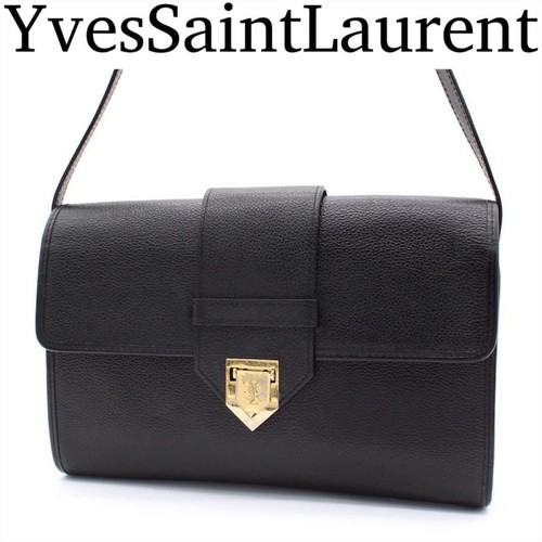 YVES SAINT LAURENT Shoulder bag Cassandra Black Vintage Authentic From Japan