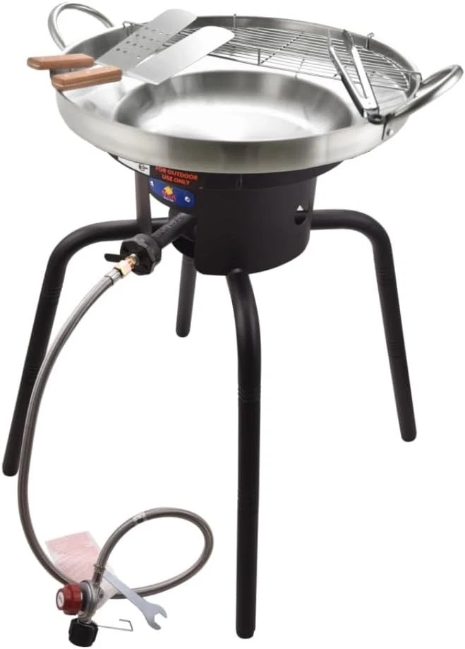 ARC Cast Iron 65,000BTU Propane Burner and Concave Comal para Tacos Set