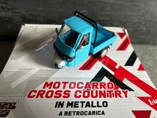 PIAGGIO APE CROSS COUNTRY modellino MOTOCARRO a RETROCARICA 9 cm moto ape blue