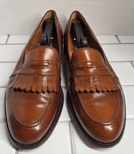 Bruno Magli Men's Size 10 M Brown Leather Shoes Slip On Italian Loafers Italy
