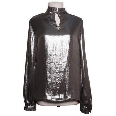 Twinset, Bluse, Größe: 42, Grau, Polyester, Einfarbig, Damen #Pn2