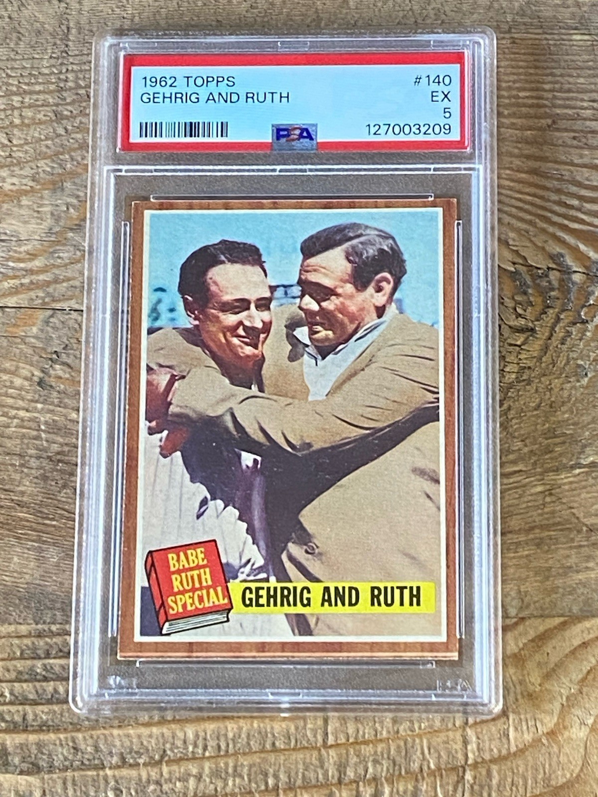 1962 Topps Baseball PSA 5 Lou Gehrig and Babe Ruth Yankees