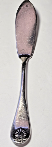 Épandeur à beurre manche plat argent 5" "COQUILLE" WM A. Rogers A1 Oneida 1898 - Photo 2/5