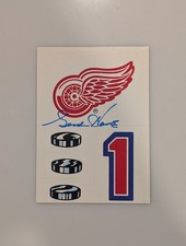1989 Topps Hockey Helmet Sticker #15 Detroit Red Wings Gordie Howe Signed Auto