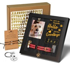 Dog Memorial Frame with Collar Holder, Thoughtful Pet Remembrance Gift, Black