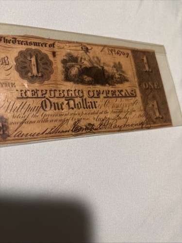 1941 El tesoro de la República de Texas $1 Austin No:6749 - Imagen 5 de 6
