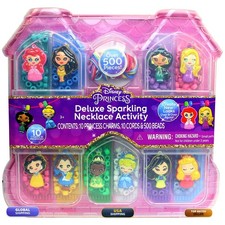 Disney Princess Deluxe Necklace Activity Case Jewelry Kit Beads Charms 3+