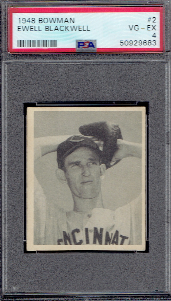 1948 Bowman 2 Ewell Blackwell.  PSA 4 VGEX.  (TX9683).