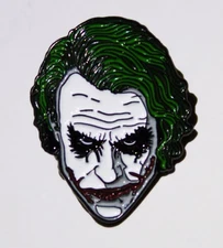 The Dark Knight Movie Heath Ledger Joker Face Lapel Pin NEW UNUSED Batman
