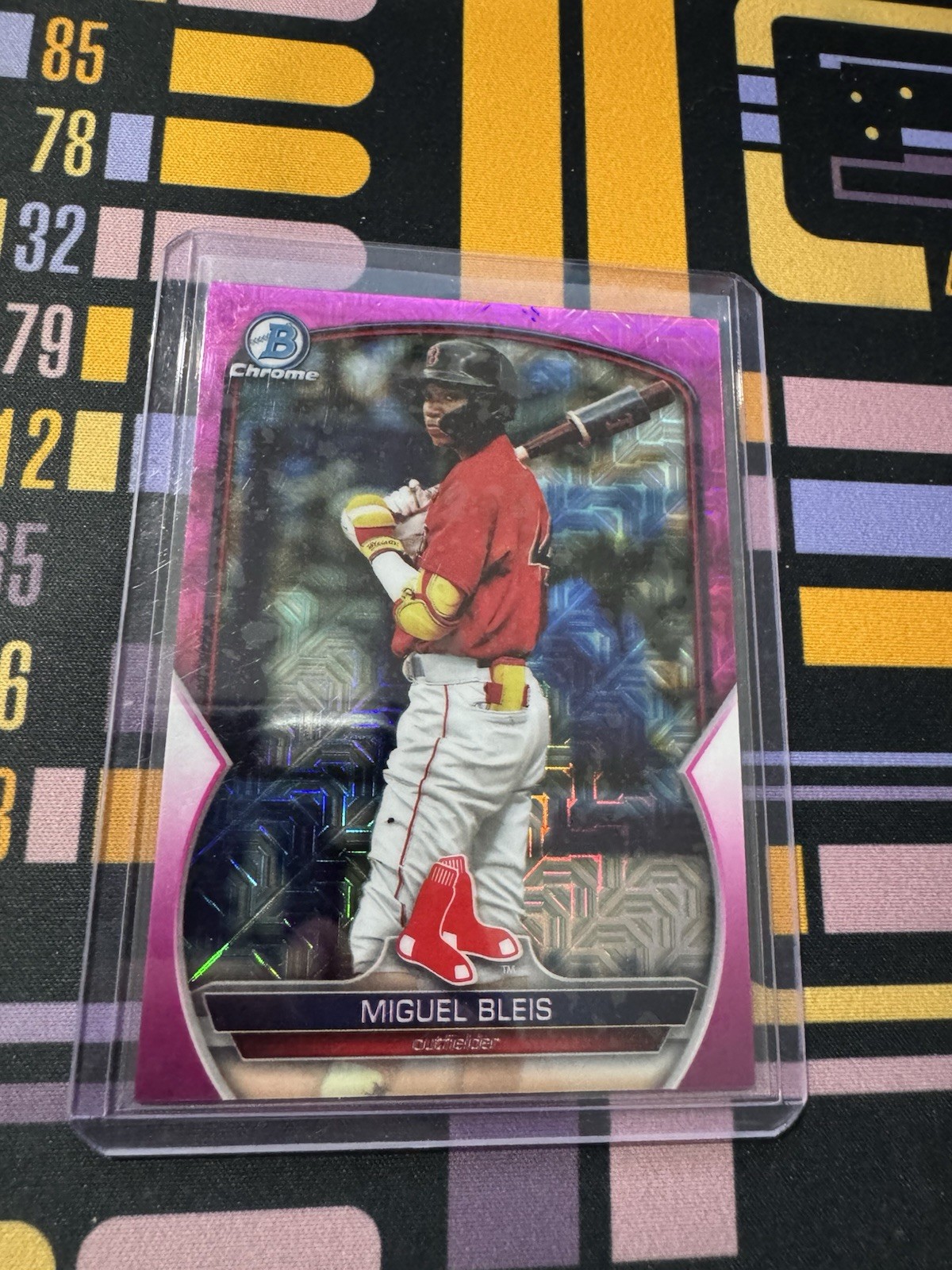 2023 Bowman Chrome Prospects #BCP-223 Miguel Bleis Fuchsia Mojo Refractor /199