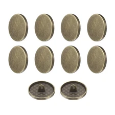 10pcs Metal Round Flat Sewing Buttons 23mm Alloy Button Bronze