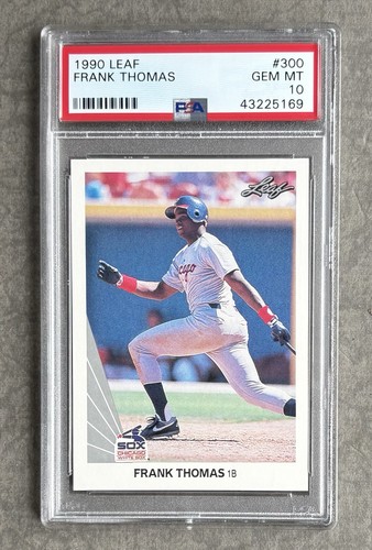 1990 LEAF #300 FRANK THOMAS ROOKIE CARD RC WHITE SOX PSA 10  *HOF* 521 HRs