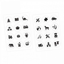 Nikima - Adesivi per mobili per bambini colore: nero/bianco