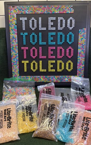 Lite-Brite Wall Art POP Wow 16x16" Screen & Pegs 3 HD TESTED Req AA Batteries