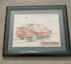 FORD ESCORT 16V ORIGINAL FORD HÄNDLER SHOWROOM KUNSTWERK VERSIEGELTER DRUCK NR: 991
