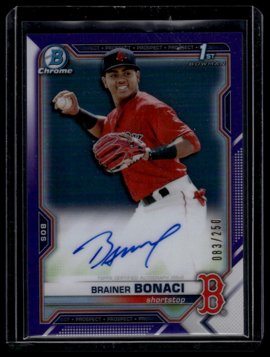 2021 Bowman #CPA-BB Brainer Bonaci Chrome Prospect Autographs Purple #/250