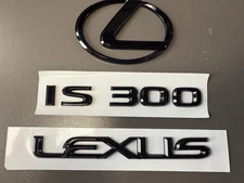 Gloss Black Emblem Badge Logo Kit Fits Lexus IS300 2001 2002 2003 2004 2005