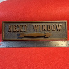 Next Window Turnable Arrow Sign Bronze Metal 8”X 2 1/4” Bank Teller Postal Clerk