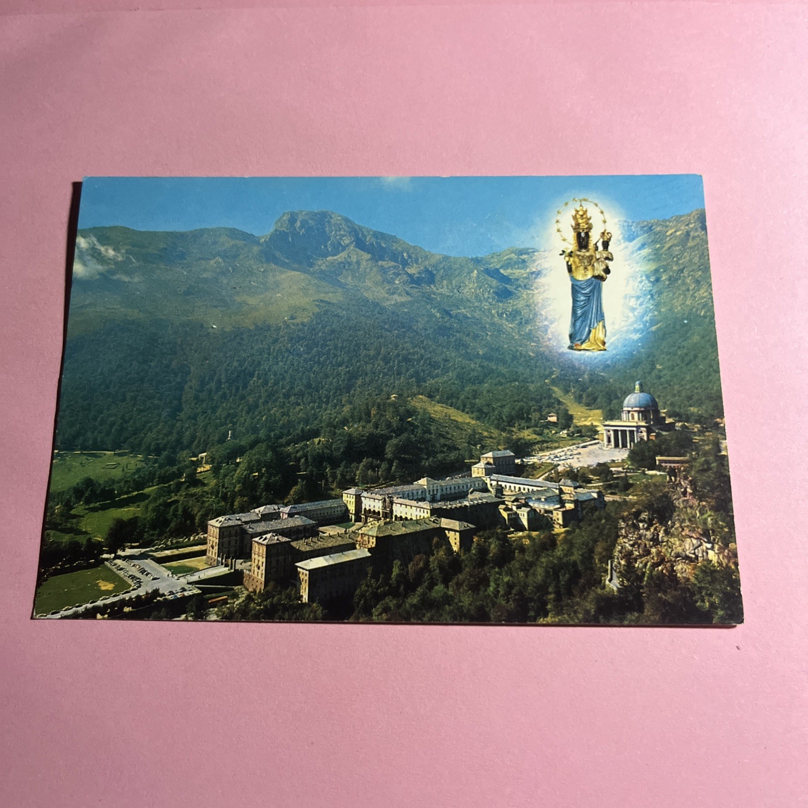 CARTOLINA A COLORI COLLEZIONE - SANTUARIO DI OROPA VEDUTA GENERALE - VIAGGIATA