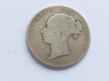 1885 Queen Victoria Half Crown Silver Coin