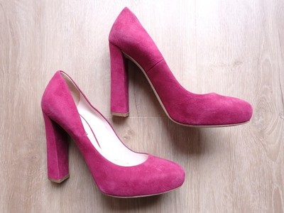MIU MIU by PRADA Pumps Wildleder Beere Pink Rosa Schuhe Größe 38 Blockabsatz