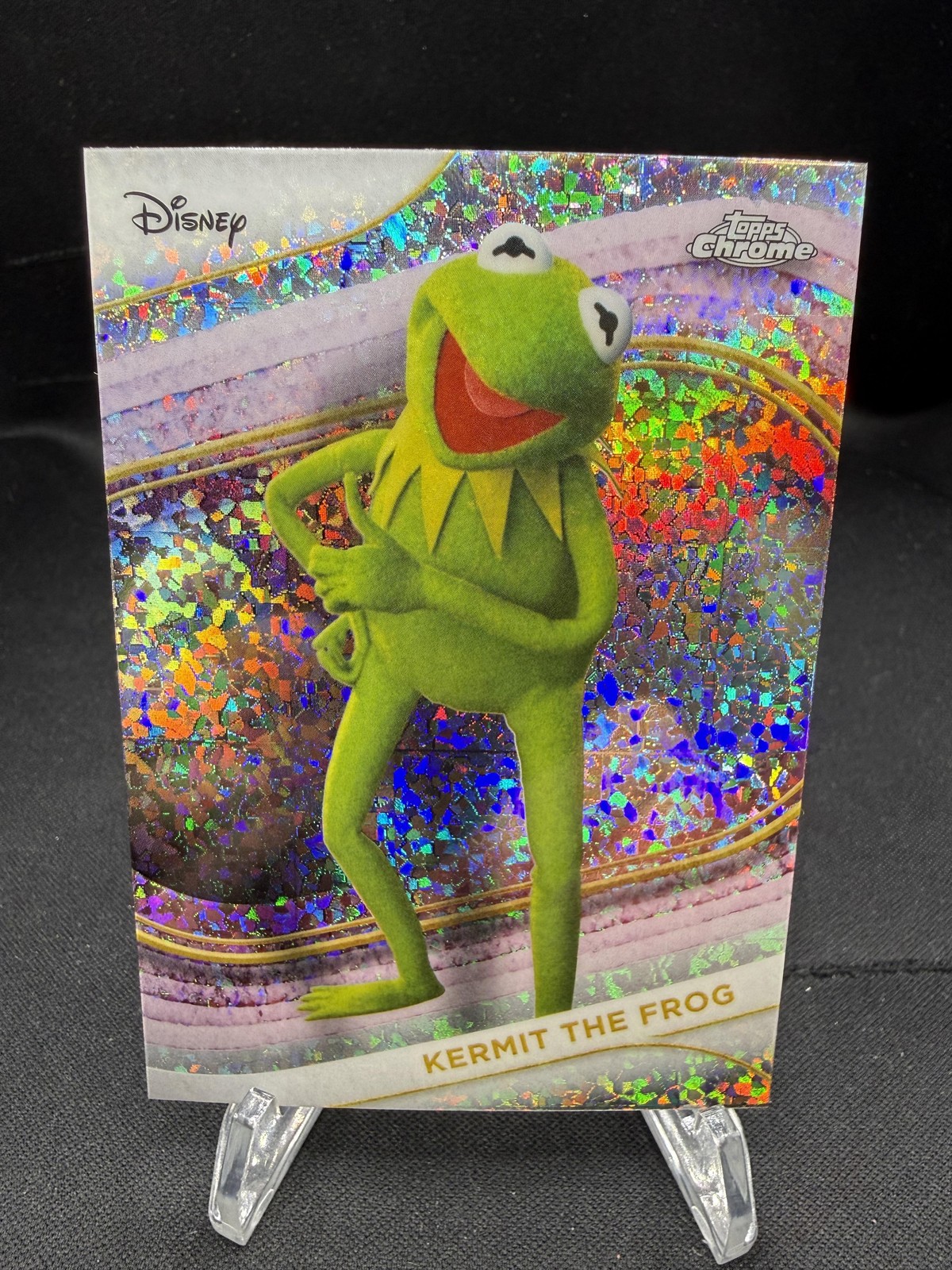 Kermit the Frog 2025 Topps Chrome Disney #122 Aqua Mini Diamonds