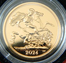 King Charles 2024 Gold Full Proof Sovereign