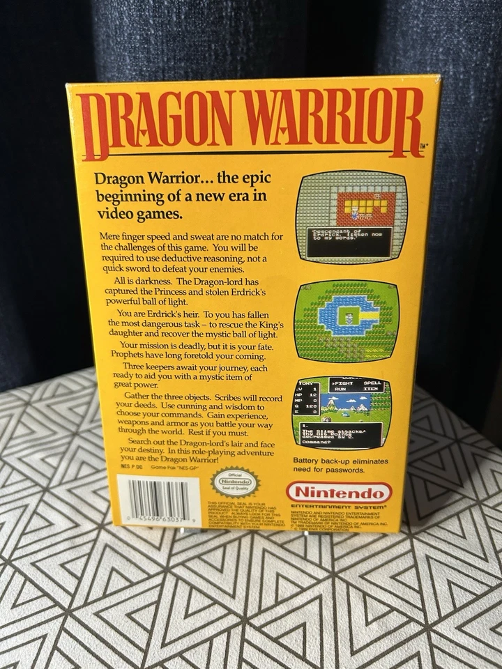 Dragon Warrior para Nintendo NES 1989 CIB con manual, mapa y tarjeta Foto 2 de 3